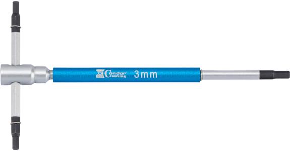6kant-Stiftschlüssel mit T-Griff 125x65 mm SW 3,0