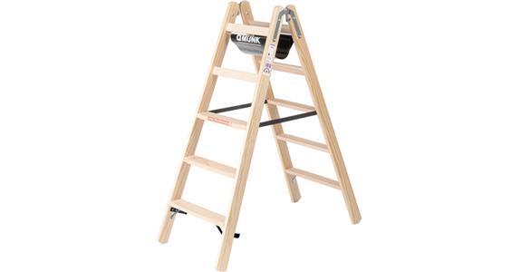 Step ladder made of wood 2X5 steps working height 2.70 m