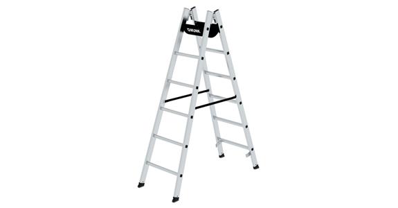 Aluminium step ladder 2x6 rungs working height 3.10 m ladder length 1.83 m