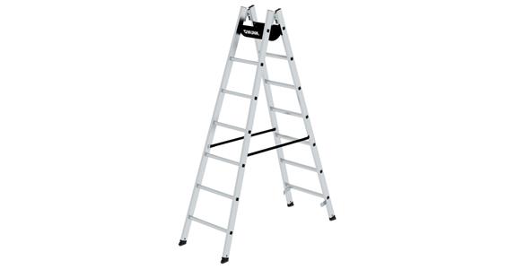 Aluminium step ladder 2x7 rungs working height 3.20 m ladder length 2.10 m
