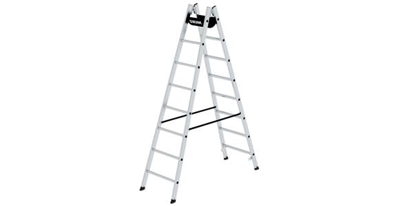 Aluminium step ladder 2x8 rungs working height 3.70 m ladder length 2.40 m
