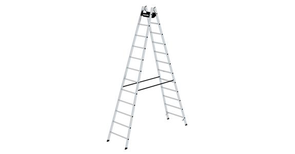 Aluminium step ladder 2x12 rungs working height 4.80 m ladder length 3.51 m