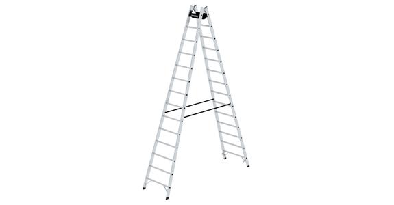 Aluminium step ladder 2x14 rungs working height 5.30 m ladder length 4.07 m