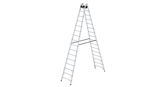 Aluminium step ladder 2x16 rungs working height 5.90 m ladder length 4.63 m