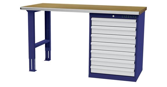 Lizzard Reihenwerkbank 7 Schubladen 1 Gehäuse B1500xT750xH860mm RAL5010/7035