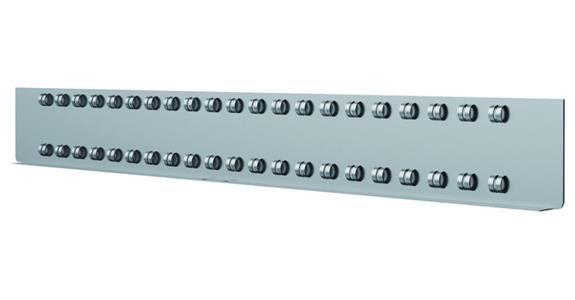 Centre compartment rail, front hgt 150/175 mm LxH 596x130 mm RAL7035 pwdr-coated
