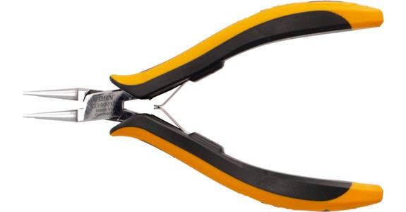 Úzké ploché kleště ATORN ESD na elektroniku, 130 mm, krátké čelisti bez břitů