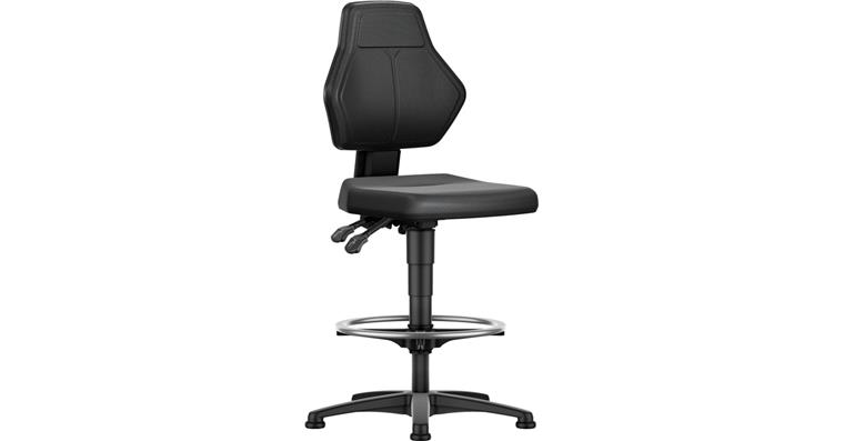 1082493203 Arbeitsdrehstuhl mit Fußring und Bodengleitern, Supertec