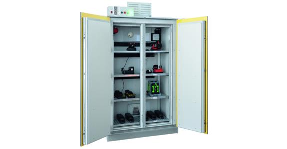Akkuschrank LI-ION Safe Pro mit Brandunterdrückungssystem 4x Steckdosenleiste