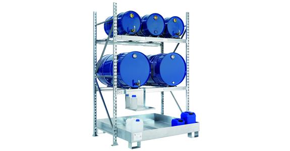 Rack f. 2/200+3/60 drums, add-on bay w/o grating ext. dimensions 1507x800x2200mm