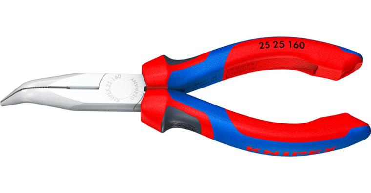 1056296100 Kleště s úzkými čelistmi,160 mm, zahnuté, chrom. hlava, 2d. rukojeť