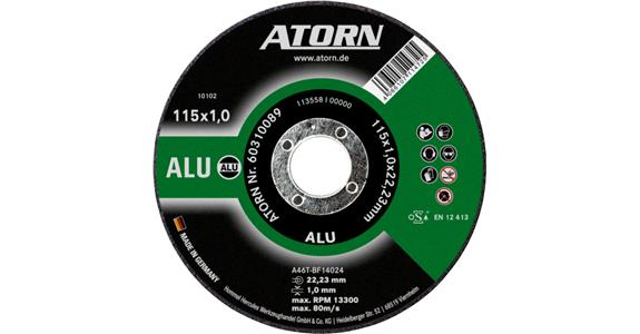 ATORN řezný kotouč na hliník a neželezné kovy 115 × 1,0 mm