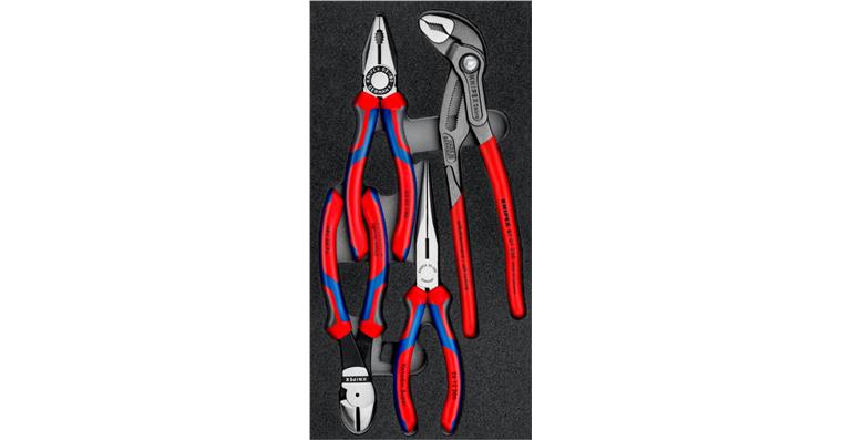 1001500448 pliers set in foam insert 4-piece Basic 00 20 01 V15