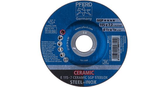 Schruppscheibe SG STEELOX CERAMIC E 115x7,2x22,23 mm