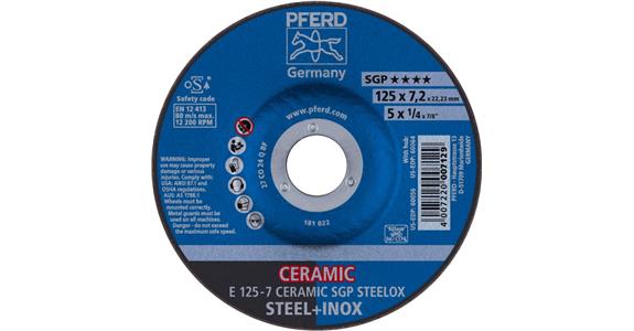 Schruppscheibe SG STEELOX CERAMIC E 125x7,2x22,23 mm