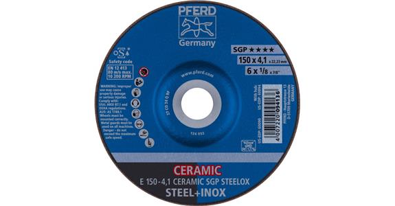 Schruppscheibe SG STEELOX CERAMIC E 150x4,1x22,23 mm