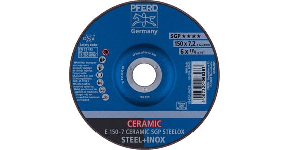 Schruppscheibe SG STEELOX CERAMIC E 150x7,2x22,23 mm