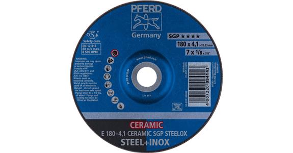 Schruppscheibe SG STEELOX CERAMIC E 180x4,1x22,23 mm