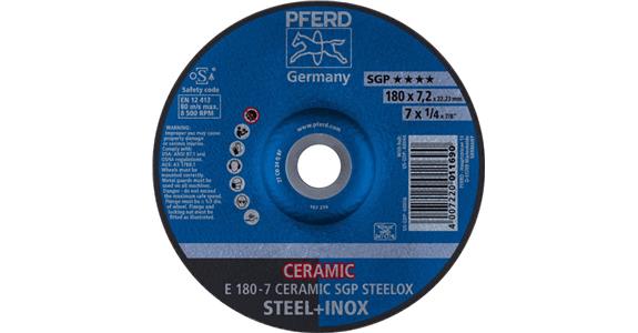 Schruppscheibe SG STEELOX CERAMIC E 180x7,2x22,23 mm