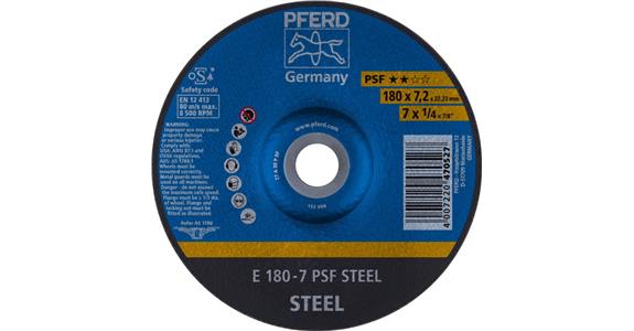 Grinding disc, depressed centre, universal line, PSF STEEL, dia. 178x7 mm