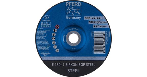 Schruppscheibe SGP STEEL ZIRKON E 180x7,2x22,23 mm