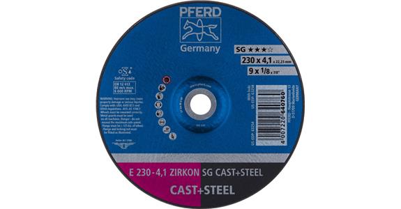 Schruppscheibe SG CAST+STEEL ZIRKON E 230x4,1x22,23 mm