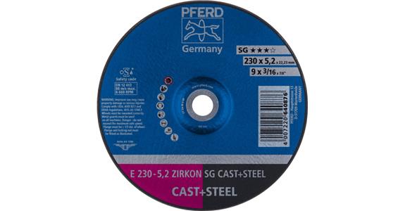 Schruppscheibe SG CAST+STEEL ZIRKON E 230x5,2x22,23 mm
