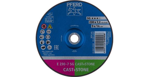 Schruppscheibe SG CAST+STONE E 230x7,2x22,23 mm
