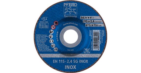 Trennscheibe SG INOX gekröpft EH 115x2,4x22,23 mm