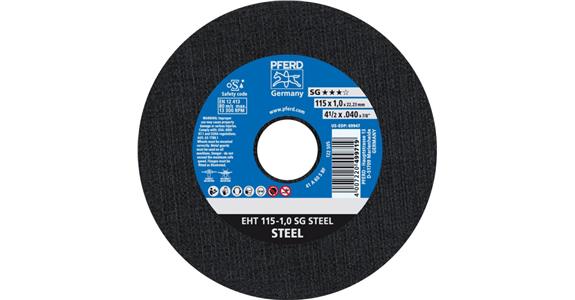 Free-hand cutting disc, straight, universal line SG STEEL grit 60 115x1.0 mm