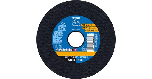 Free-hand cutting disc, straight, universal line PSF STEELOX grit 46 115x1.6 mm
