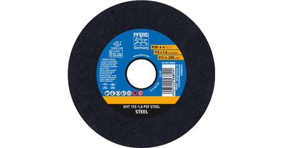 Free-hand cutting disc, straight, universal line PSF STEEL grit 46 115x1.6 mm