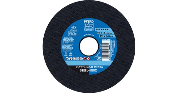 Free-hand cutting disc, straight, special line SGP STEELOX grit 46 115x1.6 mm