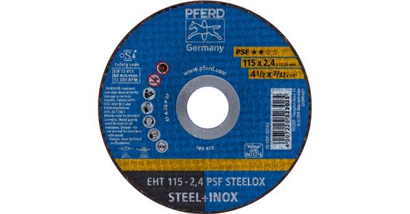 Free-hand cutting disc, straight, universal line PSF STEELOX grit 46 115x2.4 mm