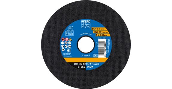 Free-hand cutting disc, straight, universal line PSF STEELOX grit 60 125x1.0 mm