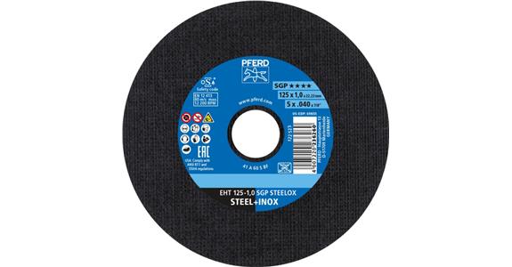 Free-hand cutting disc, straight, special line SGP STEELOX grit 60 125x1.0 mm