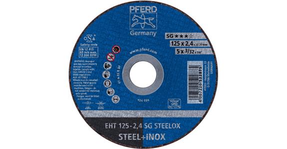 Free-hand cutting disc, straight, power line SG STEELOX grit 46, 125x2.4 mm