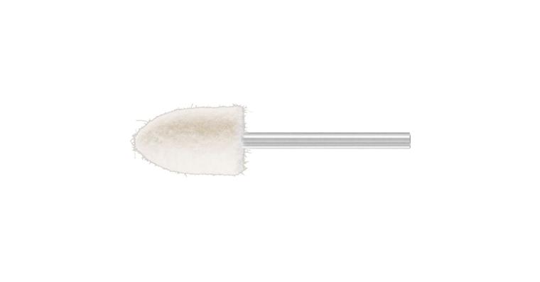1044376106 Plstěné leštící tělísko ogivální průměr stopky 3 mm, prům.×dél. 12×18 mm