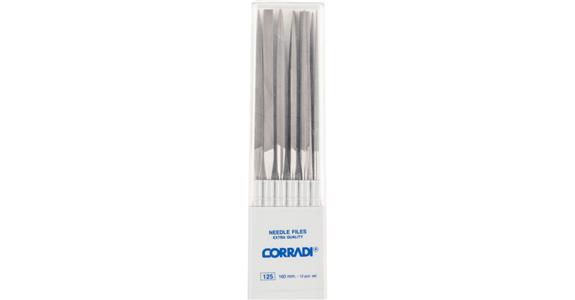 Prec. needle files set, 12 pieces, medium grit, in box, L=160 mm, Swiss cut 1
