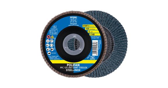 Fächerschleifscheibe POLIFAN START STEELOX konisch PFC 125x22,23 mm Z60