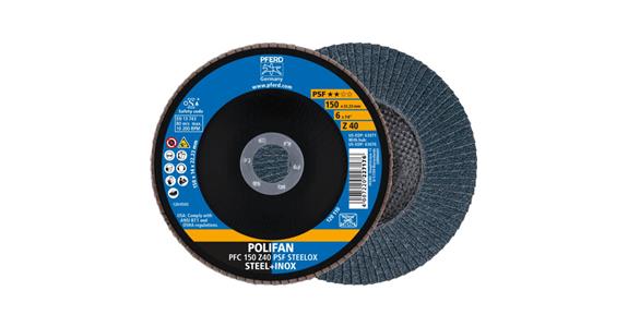 Fächerschleifscheibe POLIFAN PSF STEELOX konisch PFC 150x22,23 mm Z40