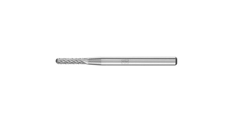 1044251101 Karbidový fréz. kotouč WRC zaoblený váleček, stopka 3 mm, ozubení 5, hl.×dél.