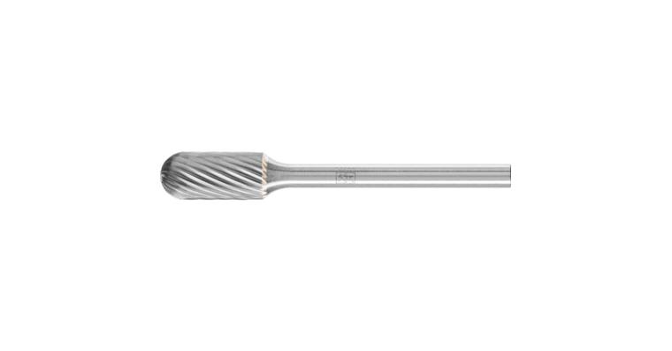 1044252104 Karbidový fréz. kotouč WRC zaoblený váleček, stopka 3 mm, ozubení 5, hl.×dél.