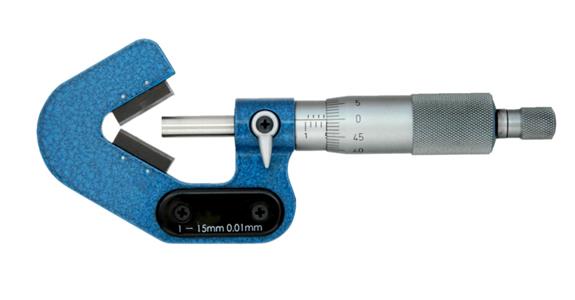 5-point micrometer DIN 863 reading: 0.01 mm prism 108° MR: 25-45 mm