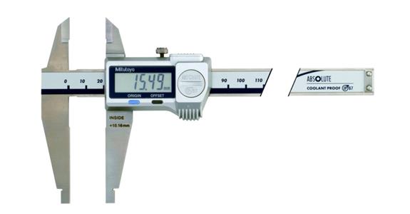 Digital workshop callipers 0-200 mm with blade tips and data output