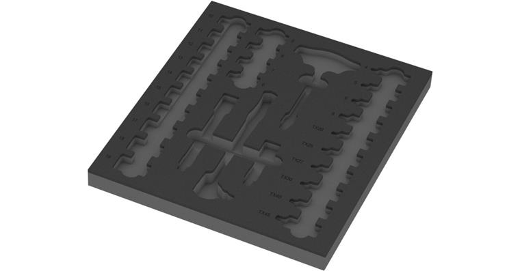 1001709204 Foam insert without tool 9826 8007 B Zyklop VDE Set 1 05137326001