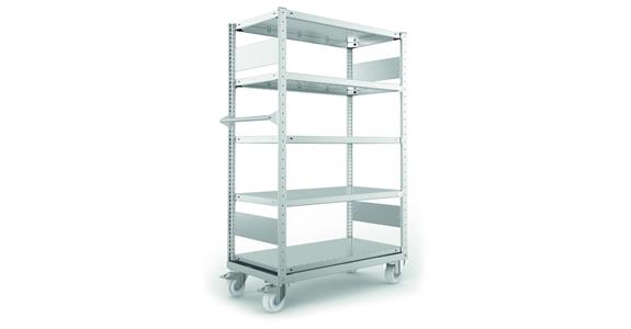 Regalwagen mit 4 Fachböden und 1 Abdeckboden, verzinkt