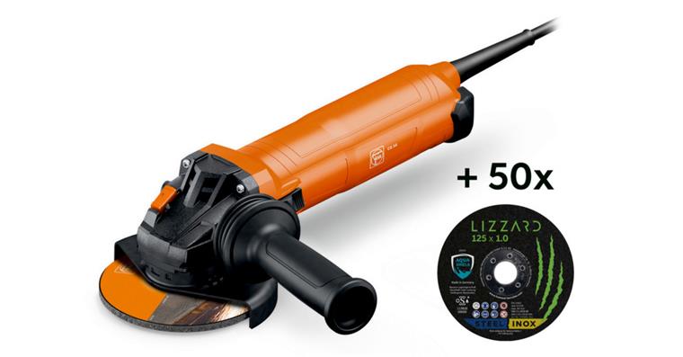 1099800066 Sada úhlová bruska CG14-125V 1400 W Ø125mm + 50 řezných kotoučů 125×1,0mm