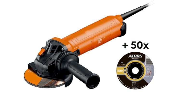1099800067 Sada úhlová bruska CG17-125 1700 W Ø125mm + 50 řezných kotoučů 125×1,0mm