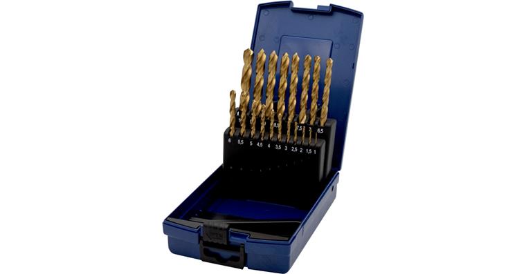 1095000477 Sada spir. vrtáků, HSS-TiN, DIN 338, 1,0-10,0 mm / 0,5 mm, v kovové kazetě